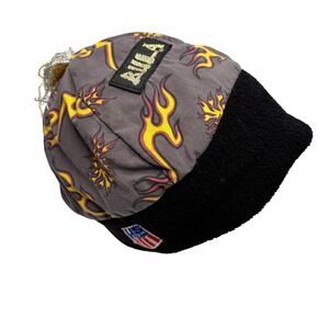 VTG 80s / 90s BULA US Ski Team Flame Print Beanie Cap Hat Mens OS Gray Rare Edgy